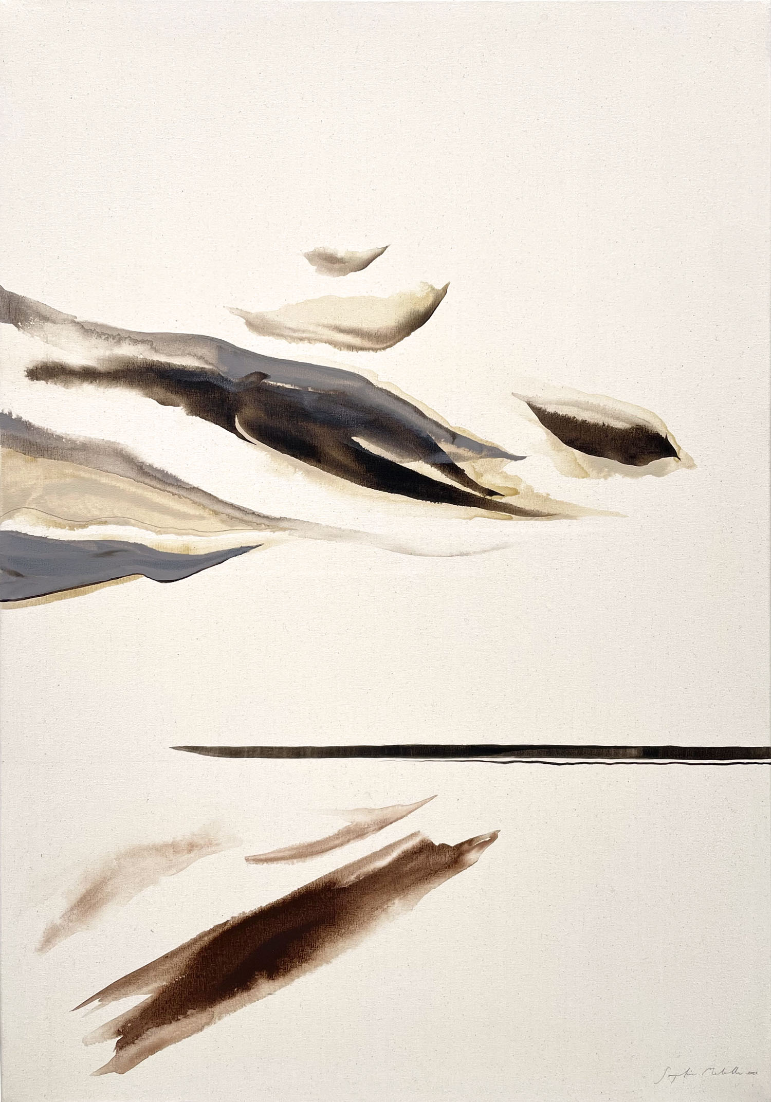 'Beauty lies in the unknown' and 'Out of the mess came beauty' - a pair of large original acrylic paintings