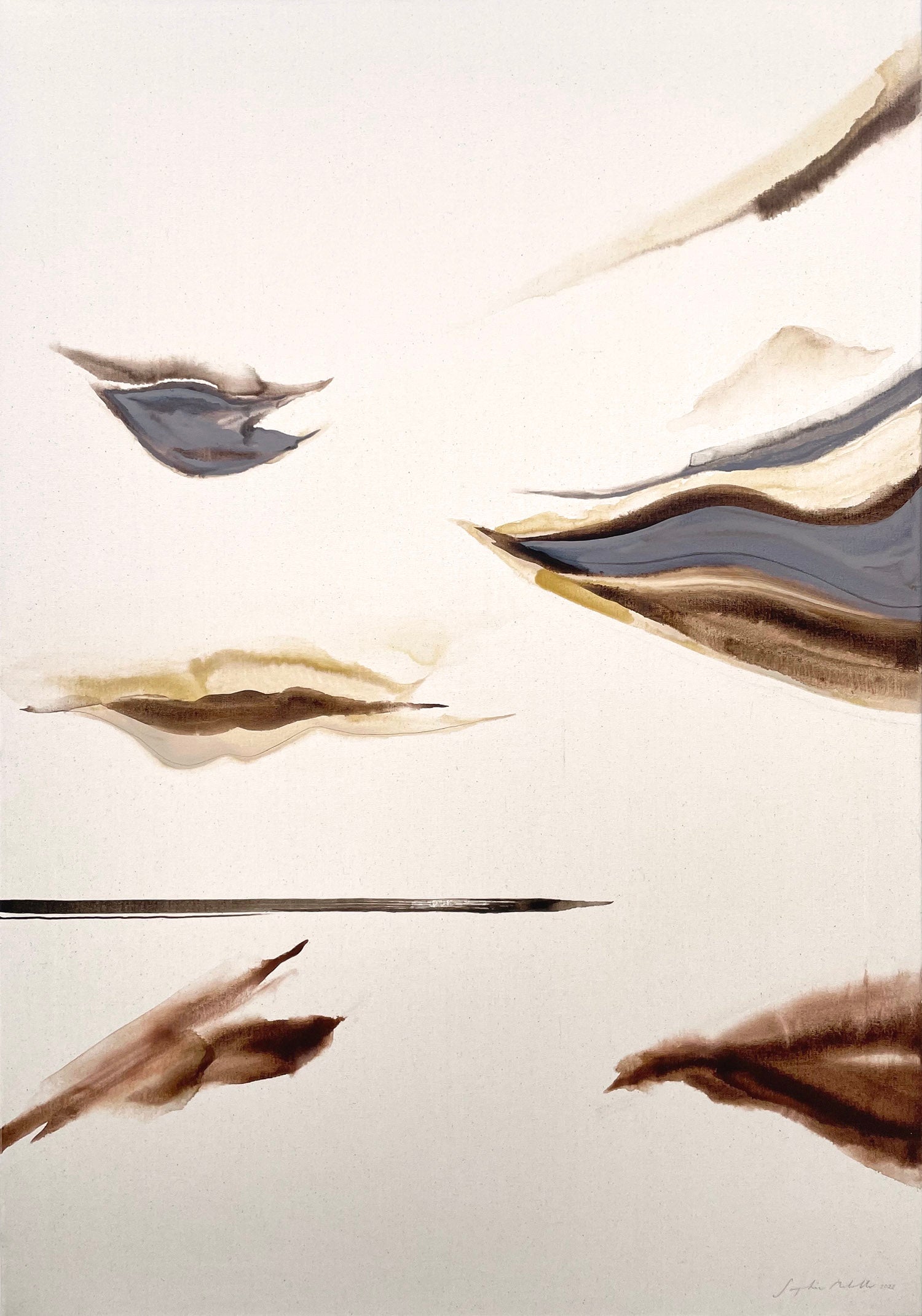 'Beauty lies in the unknown' and 'Out of the mess came beauty' - a pair of large original acrylic paintings